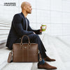 Laptop Shoulder Bag for Men- Genuine Leather Bag With Multiple Compartments- 1 Year Warranty