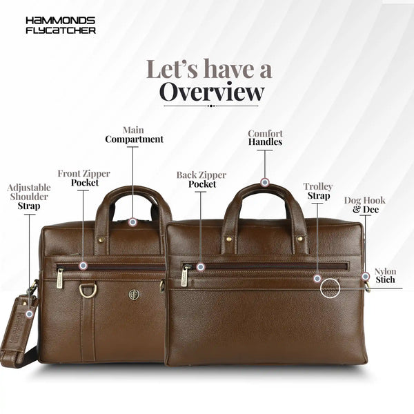 Genuine Leather Office Laptop Bags - Fits MacBook, Notebook up to 15.6 Inch - 1 Year Warranty