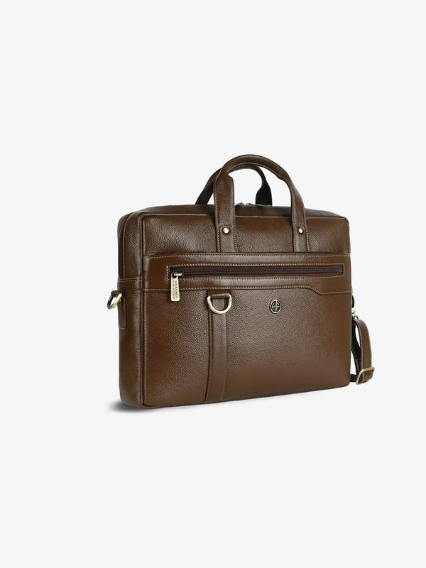 Genuine Leather Office Laptop Bags - Fits MacBook, Notebook up to 15.6 Inch - 1 Year Warranty