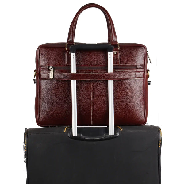 Genuine Leather Laptop Bag for Men - Office Bag, Brushwood - Fits Up to 15.6 Inch Laptop/MacBook - Shoulder