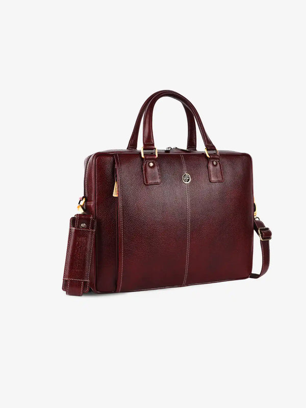 Genuine Leather Laptop Bag for Men - Office Bag, Brushwood - Fits Up to 15.6 Inch Laptop/MacBook - Shoulder