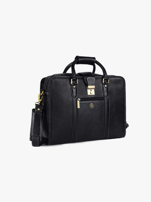 Leather Luxury Laptop Bag For Men With Adjustable & Removable Shoulder Strap