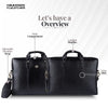 Laptop Bag for Men - Genuine Leather Office Bag - Fits 14/15.6 Inch Laptop - Black