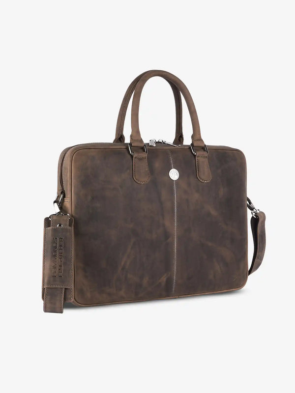 Genuine Leather Office Bag for Men, 15.6 Inch Laptop Bag, 1 Year Warranty