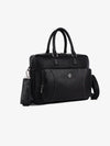 Genuine Leather Laptop Bag for Men, Fits Up to 15.6 Inch Laptop - Leather Office Bag with Adjustable Shoulder Strap and Trolley Strap