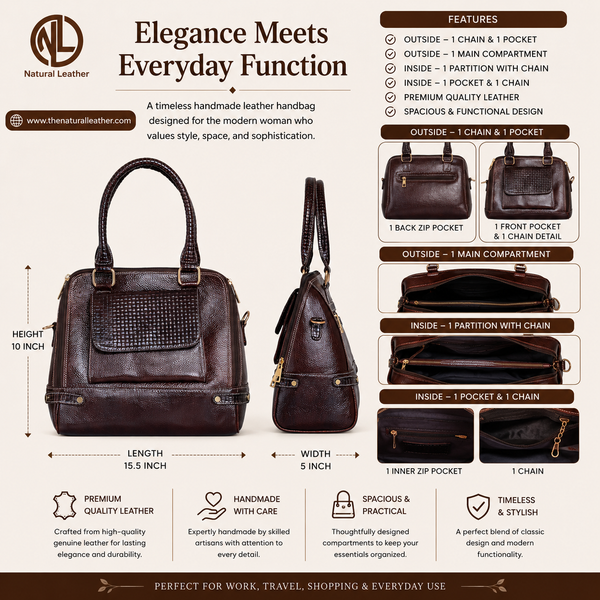 Genuine Leather Ladies Handbag With Sling For all Occasions image 3