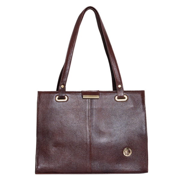 Genuine Leather Handbag Victus - Brown image