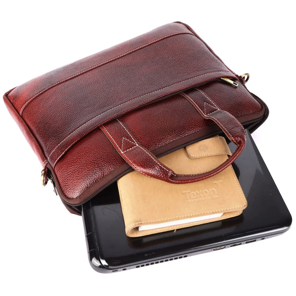 Genuine Leather Laptop Bag for daily use 15"5inch image 4