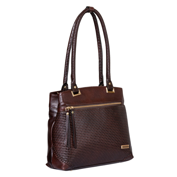 Genuine Leather Handbag Metal chain BG image 8