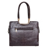 Genuine Leather Handbag Croco Textured Print image 4