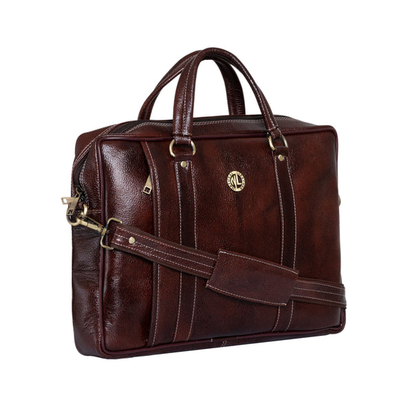 Genuine Leather 15 inch Full Grain Natural Leather Laptop Bag image 1