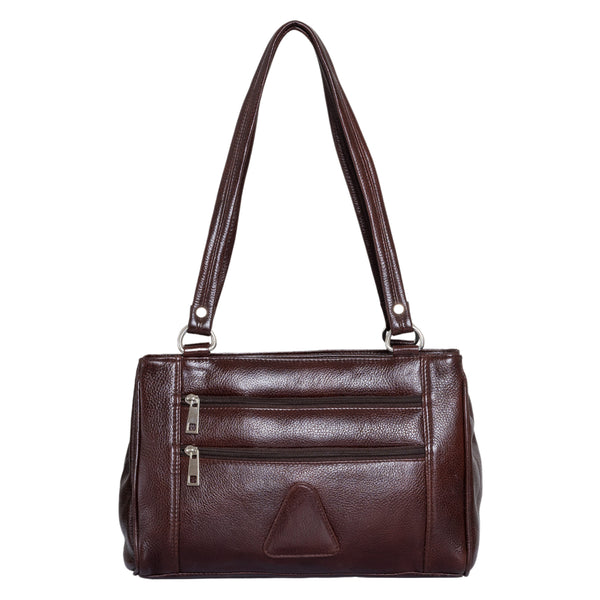 Genuine Leather Handbag 6 compartment - Brown image