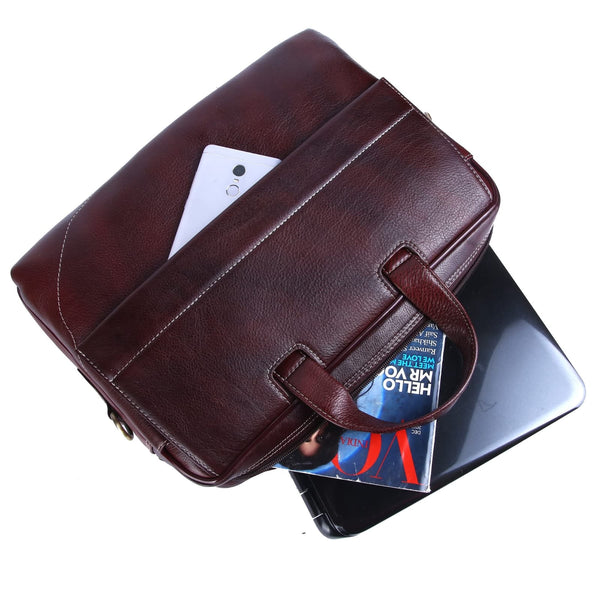 Genuine Leather Laptop Bag for daily use 15"5inch image 2