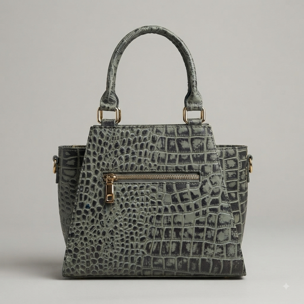 Small Croco Leather Handbag