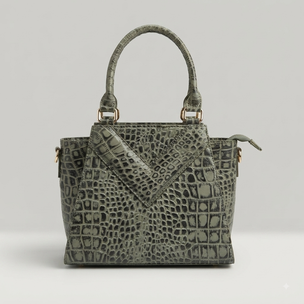 Small Croco Leather Handbag